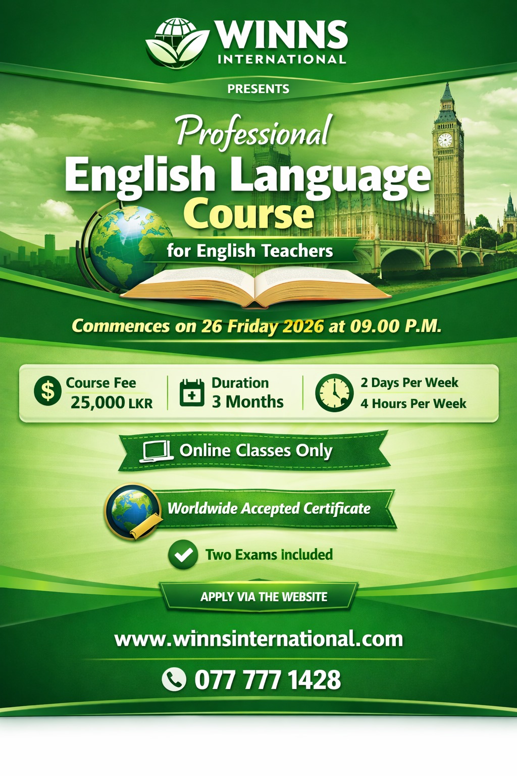 English for Teachers course poster